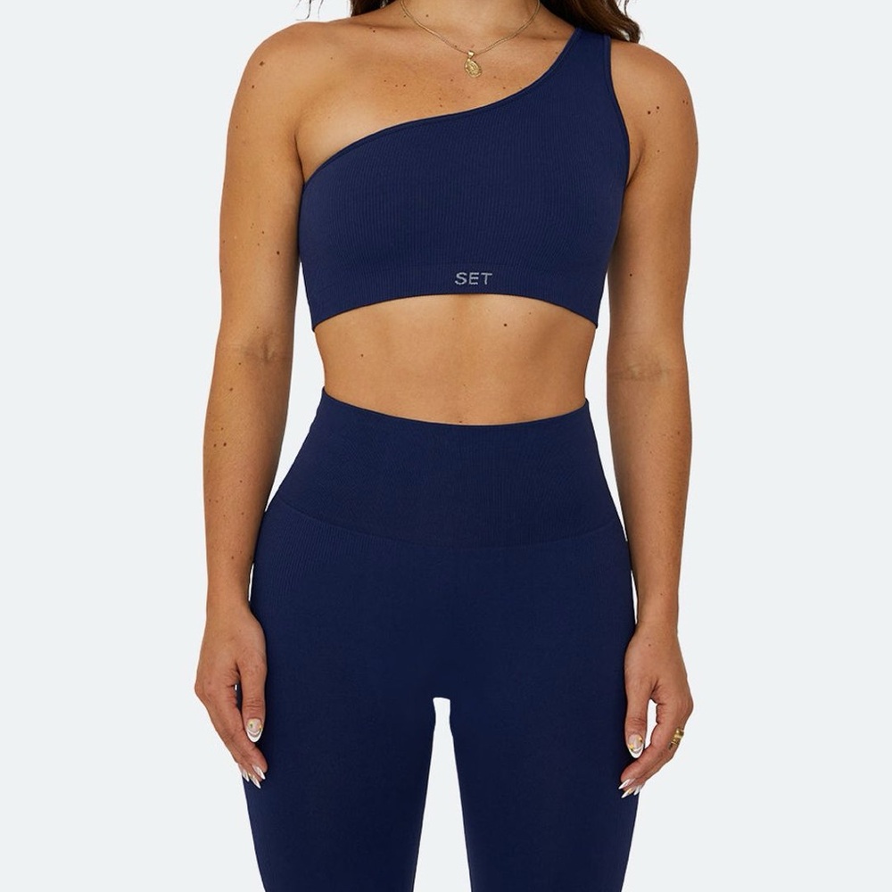 SET - SCULPTFLEX® RIBBED ONE SHOULDER BRA & LEGGINGS - TWILIGHT - SOLD AS SET